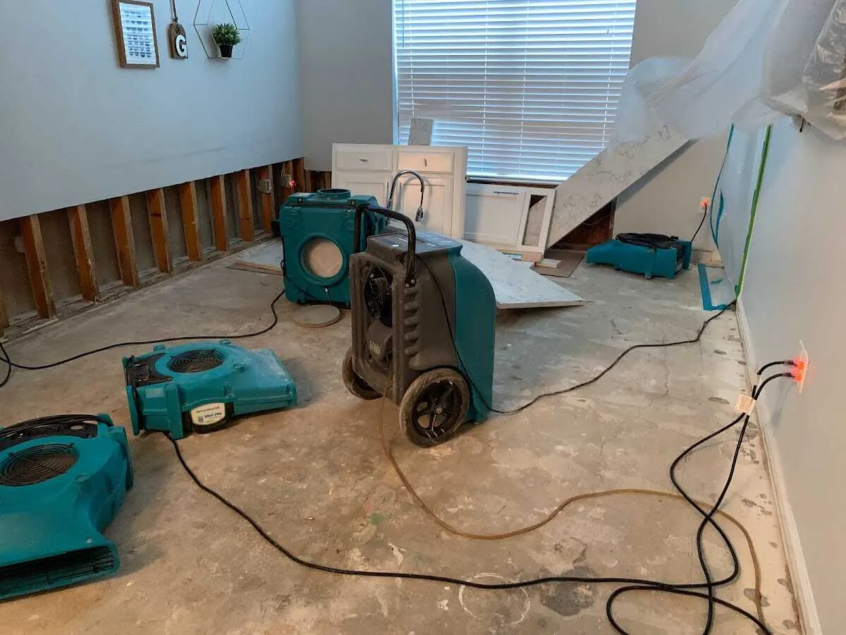 Dehumidifier in flood-cut room for Water Extraction & Removal in Mount Vernon